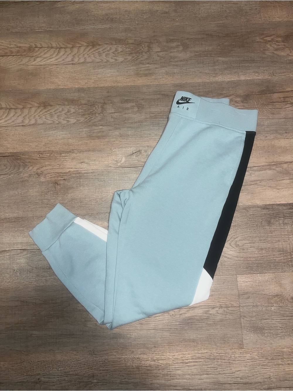 Nike Women’s Size Large Light Blue Joggers with Black & White Panels